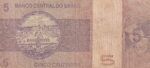 CRBX1112 BILLETE BRASIL 5 CRUZERIOS USADO - Imagen 2