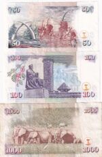 CRBX1200 LOTE 3 BILLETE KENYA DIFERENTES VER FOTO - Imagen 2
