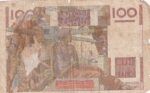 CRBX1468 BILLETE FRANCIA 100 FRANCOS 1952 USADO CON ROTURAS - Imagen 2