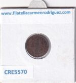 CRE5570 MONEDA ESPAÑA ALFONSO XIII 1 CENTIMO 1912 COBRE - Imagen 2