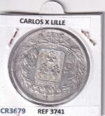 CR3679 MONEDA FRANCIA 5 FRANCOS 1827 CARLOS X LILLE PLATA - Imagen 2