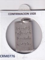CRM0776 MEDALLA RECORDATORIO CONFIRMACION 1928 - Imagen 2