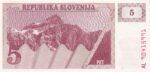 CRBX1646 BILLETE ESLOVENIA 5 TOLARES SIN CIRCULAR - Imagen 2