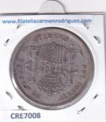 CRE7008 MONEDA ESPAÑA ALFONSO XIII 5 PESETAS 1893 *--*-- PGV PLATA - Imagen 2