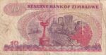 CRBX2492 BILLETE ZIMBABWE 10 DOLARES 1994 USADO - Imagen 2