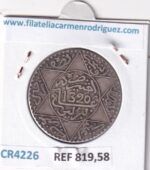 CR4226 MONEDA MARRUECOS 1/2 RIAL 1320 PLATA - Imagen 2