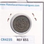 CR4235 MONEDA MARRUECOS 2 MAZUNAS 1321 BRONCE