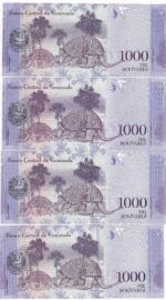 CRBX2555 4 BILLETES VENEZUELA 1000 BOLIV. 2017 SERIE DIF. NUM BAJA IGUAL - Imagen 2