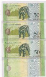 CRBX2565 4 BILLETES VENEZUELA 50 BOLIVARES 2015 PRUEBAS PROGRESIVAS S/C - Imagen 2