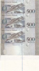 CRBX2568 5 SERIES DE 5 BILLETES VENEZUELA 500 BOLIVARES PRUEBAS PROGRES, - Imagen 2