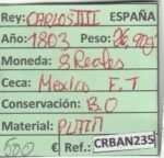 CRBAN235 MONEDA ESPAÑA 8 REALES CARLOS IV MEXICO 1805 - Imagen 3