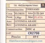 CR2798 MONEDA ARABE DIRHAM 1121-269 PLATA VER DESCRIPCION EN FOTO - Imagen 3