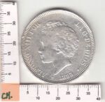 MONEDA ESPAÑA ALFONSO XIII 5 PESETAS 1893 PLATA - Imagen 3