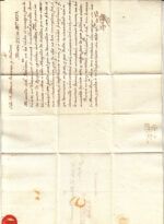 CRCAR002 ESPAÑA (PREFILATELIA) CARTA COMPLETA DE MORON DE LA FRA. A CARMONA, AÑO 1829 MARCA 1 Y PORTEO 6 EN ROJO ANARANJADO - Imagen 4