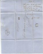 CRCAR008 ESPAÑA (PREFILATELIA) CARTA COMPLETA DE SEVILLA A LISBOA 1862 NUMERAL 45 EN EL FRENTE Y AL DORSO MARASELLOS OVALADO LIS - Imagen 4