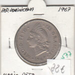 CR0577 MONEDA REPUBLICA DOMINICANA 1967 0,5 PESO 22