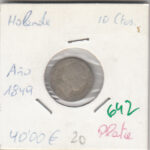 CR0642 MONEDA HOLANDA PLATA 10 CENTIMOS 1849 40