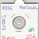 CR0683 MONEDA PORTUGAL PLATA 50 REIS 1886 20