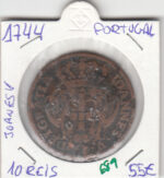 CR0689 MONEDA PORTUGAL 10 REIS 1744