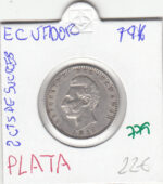 CR0779 MONEDA ECUADOR 2 CTS DE SUCRE 1916 PLATA