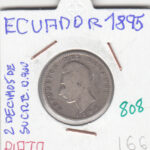 CR0808 MONEDA ECUADOR 2 DECIMAS DE SUCRE 1895 PLATA