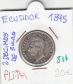 CR0811 MONEDA ECUADOR 2 DECIMAS DE SUCRE 1895 PLATA