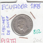 CR0812 MONEDA ECUADOR 2 DECIMAS DE SUCRE 1895 PLATA