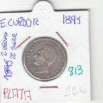 CR0813 MONEDA ECUADOR 2 DECIMAS DE SUCRE 1895 PLATA