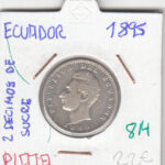 CR0814 MONEDA ECUADOR 2 DECIMAS DE SUCRE 1895 PLATA