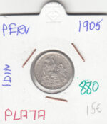 CR0880 MONEDA PERU 1 DINO 1905 PLATA