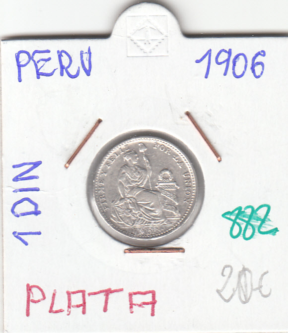 CR0882 CR0882 MONEDA PERU 1 DINO 1906 PLATA - Imagen 1
