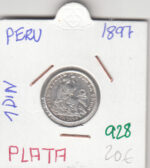 CR0928 MONEDA PERU 1 DIN PLATA 1897