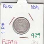 CR0929 MONEDA PERU 1 DIN PLATA 1884