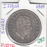CR1282 MONEDA ITALIA 5 LIRAS 1869 PLATA EBC