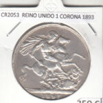 CR2053 MONEDA REINO UNIDO 1 CORONA 1893 PLATA