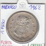 CR2331 MONEDA MEXICO 1 PESO 1962 PLATA