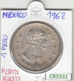 CR2331 MONEDA MEXICO 1 PESO 1962 PLATA