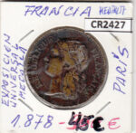 CR2427 MEDALLA FRANCIA EXP. UNIVERSAL 1878 PARIS