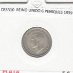 CR3310 MONEDA REINO UNIDO 6 PENIQUES 1939 MBC PLATA