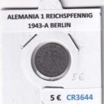 CR3644 MONEDA ALEMANIA 1 REICHSPFENNIN 1943 A BERLIN