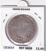 CR3654 MONEDA BOLIVIA 4 SOLES SIMON BOLIVAR 1830 POTOSI PLATA - Imagen 2