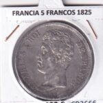 CR3666 MONEDA FRANCIA 5 FRANCOS 1825 CARLOS X ROVEN PLATA