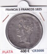 CR3666 MONEDA FRANCIA 5 FRANCOS 1825 CARLOS X ROVEN PLATA