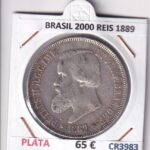 CR3983 MONEDA BRASIL 2000 REIS 1889 PLATA