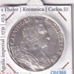 CR4366 MONEDA 1 THALER HUNGRIA CARLOS III 1731