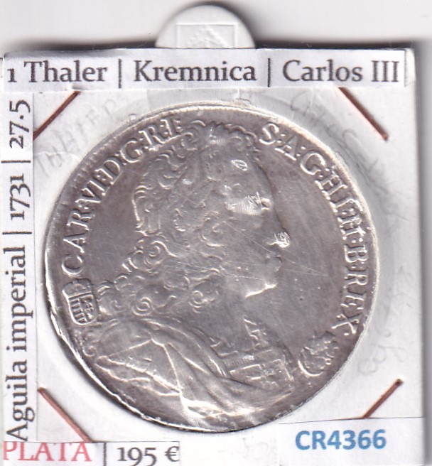 CR4366 CR4366 MONEDA 1 THALER HUNGRIA CARLOS III 1731 - Imagen 1