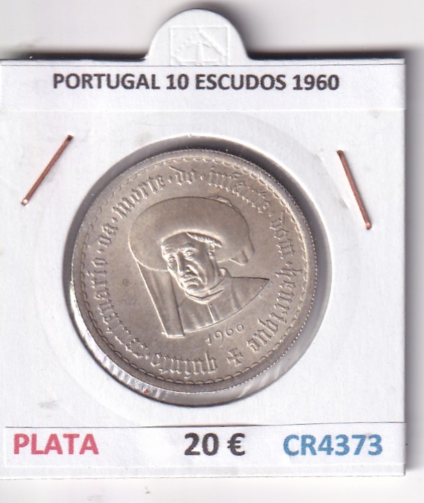 CR4373 CR4373 MONEDA PORTUGAL 10 ESCUDOS 1960 PLATA - Imagen 1