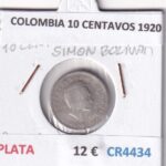 CR4434 MONEDA COLOMBIA 10 CENTAVOS 1920 PLATA