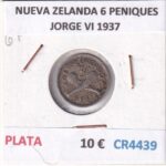 CR4439 MONEDA NUEVA ZELANDA 6 PENIQUES JORGE VI 1937 PLATA