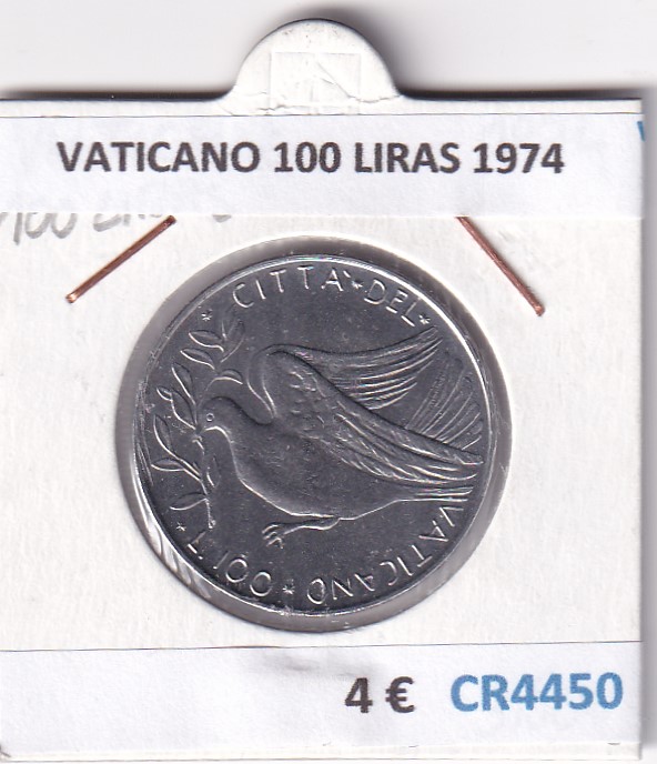 CR4450 CR4450 MONEDA VATICANO 100 LIRAS 1974 - Imagen 1